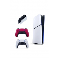Playstation 5 Slim Digital İthalatçı Garantili + 2. Kırmızı Dualsense + Şarj İstasyonu