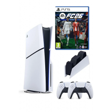 Playstation 5 slim +2.kol dualsense + Şarj İstasyonu +Ps5 FC26 (İthalatçı Garantili )